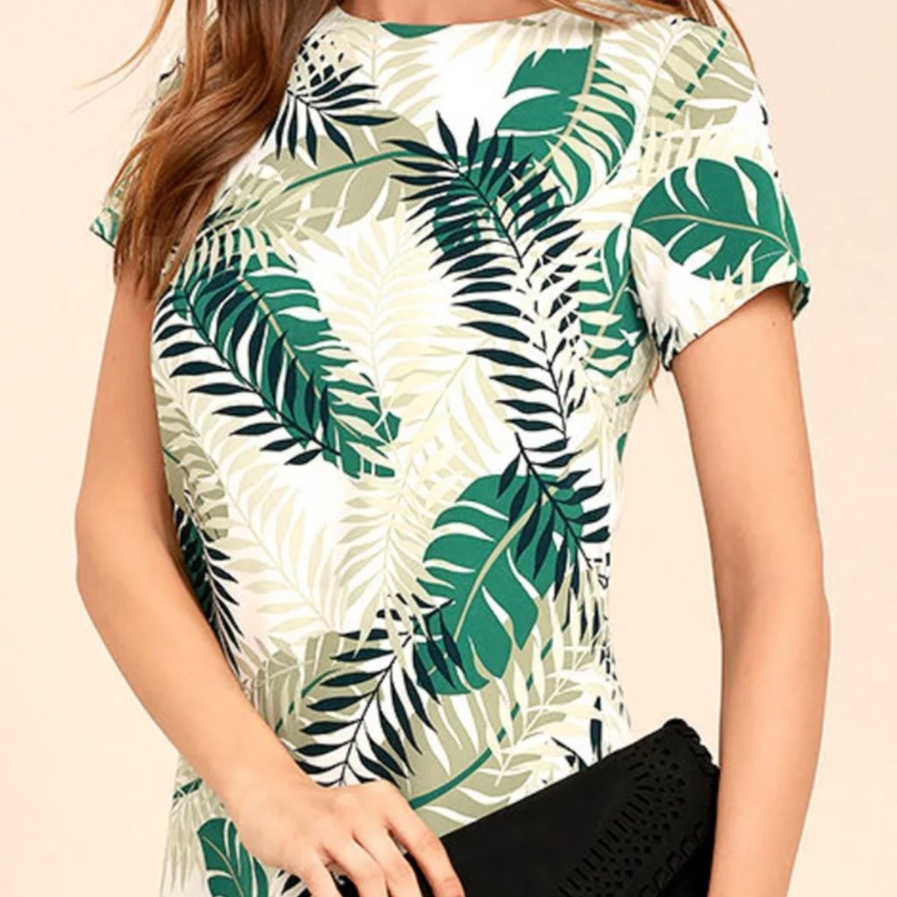 Lulus-leaf print dress